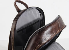 Genuine Leather Mens Cool Backpack Sling Bag Large Black Travel Bag Hiking Bag for men
