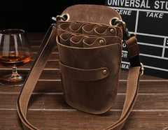 Cool Leather Mens Hairstylist Tool case barber pouch scissors case Belt Pouch