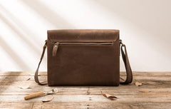 Cool Brown Vintage Leather Mens Messengers Bag Shoulder Bag for Men