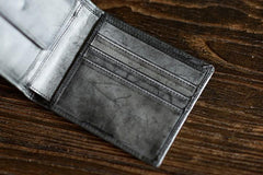 Genuine Leather Mens Cool billfold Leather Wallet Men Small Wallets Bifold for Men - imessengerbags