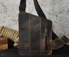 Leather Mens Chest Bag Sling Bag Sling Shoulder Bag Sling Backpacksfor men - imessengerbags