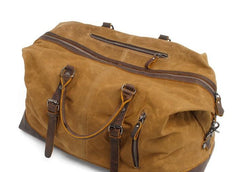 Mens Waxed Large Canvas Weekender Bag Canvas Travel Bag Canvas Overnight Bag for Men