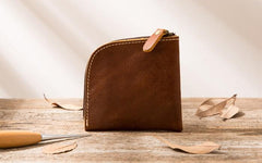 Cool Leather Mens Front Pocket Wallet Vintage Small Wallets for Men - imessengerbags