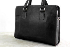Vintage Black Leather Mens Briefcases Work Bag Laptop Bag Business Bag for Men - imessengerbags