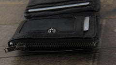 Genuine Leather Mens Cool billfold Punk Rock Leather Wallet Men Small Wallets Trifold for Men - imessengerbags