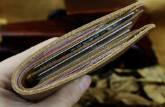 Handmade Leather Mens Cool Slim Leather Wallet Men billfold Wallets Bifold for Men - imessengerbags