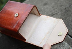Handmade Brown Leather Belt Pouch Mens Waist Bag CIGARETTE Pouch for Men - imessengerbags