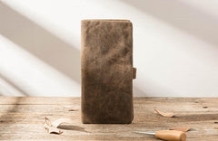 Cool Canvas Leather Mens Long Wallet Long Wallet for Men - imessengerbags