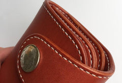 Handmade Leather Biker Wallet Mens Cool Short Chain Wallet Trucker Wallet with Chain - imessengerbags