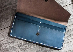 Handmade Leather Long Wallets for men Envelope Bifold Men Long Wallet