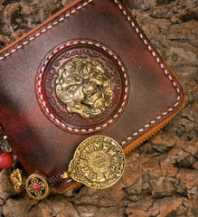 Handmade Leather Mens Chain Biker Wallet Cool Leather Wallet Small Wallets for Men - imessengerbags