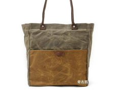 Mens Waxed Canvas Tote Bag Canvas Shopper Bag Canvas Shoulder Bag for Men