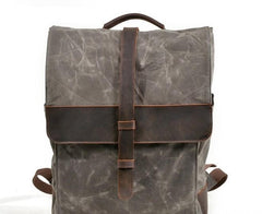 Waxed Canvas Leather Mens Backpack Canvas Travel Backpacks Canvas School Backpack for Men - imessengerbags