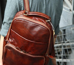 Vintage Leather Mens Backpack Travel Backpack School Backpacks for men
