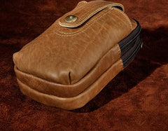 Mens Small Leather Holster Belt Case Belt Pouch Cell Phone Waist Pouch for Men - imessengerbags