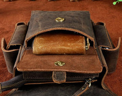 Biker Mens Leather Drop Leg Bag Waist Bag Side Bag Belt Pouch Pack for Men - imessengerbags