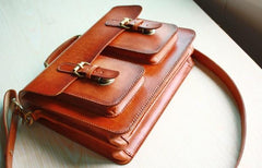 Cool Handmade Leather Mens Messenger Bag Briefcase School Bag for men - imessengerbags