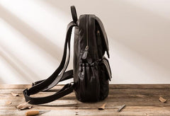 Cool Mens Leather Backpacks Black Travel Backpacks Laptop Backpack for men
