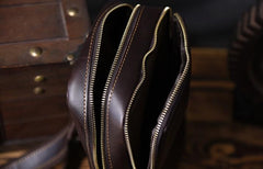 Handmade Leather Mens Cool Chest Bag Sling Bag Crossbody Bag Travel Bag Hiking Bag for men