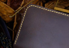 Handmade Leather Mens Cool Travel Long Wallet Card Holder Card Slim Clutch Wallets for Men - imessengerbags