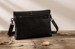 Small Leather Black Mens Cool Messenger Bags Shoulder Bags  for Men - imessengerbags