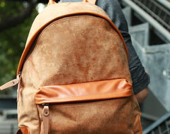 Cool Brown Leather Mens Backpacks Travel Backpacks Laptop Backpack for men