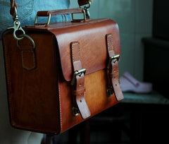 Cool Handmade Leather Mens Small Messenger Bag Camera Bag for men