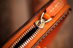 Handmade Leather Tibetan Tooled Mens billfold Wallet Cool Chain Wallet Biker Wallet for Men