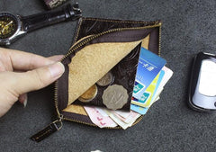 Handmade Leather Floral Mens Front Pocket Wallet Cool Slim Leather Wallet Men billfold Wallets Bifold for Men - imessengerbags