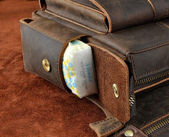 Biker Mens Leather Drop Leg Bag Waist Bag Side Bag Belt Pouch Pack for Men - imessengerbags
