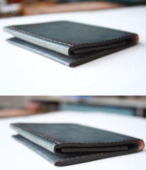 Handmade Vintage Leather Mens Small Bifold Wallet Cool billfold Wallet for Men - imessengerbags