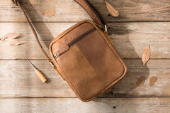 Small Cool Leather Mens Messenger Bags Shoulder Bags for Men - imessengerbags
