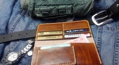 Vintage Brown Leather Bifold Mens Long Wallet Leather Long Wallets for Men - imessengerbags