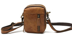 Cool Leather Belt Pouch Mens Waist Bag Shoulder Bag for Men