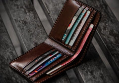 Handmade Leather Indian Chief Tooled Mens billfold Wallet Cool Leather Wallet Slim Wallet for Men - imessengerbags