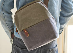 Mens Canvas Gray Cool Messenger Bag Side Bag Canvas Shoulder Bag for Men - imessengerbags