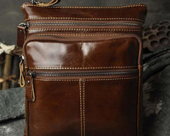 Mens Leather Small Side Bag Messenger Bag Courier bag for Men - imessengerbags