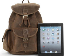 Cool Leather Mens Backpacks Travel Backpack Leather School Backpack for Men