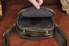 Small Leather Mens SIDE BAG COURIER BAG Messenger Bag Shoulder Bag for Men