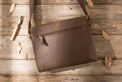 Cool Brown Vintage Leather Mens Messengers Bag Shoulder Bag for Men