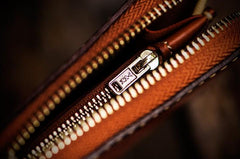 Handmade Leather Mens Chain Biker Wallet Cool Leather Wallet Long Clutch Wallets for Men - imessengerbags