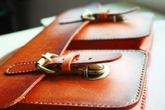 Cool Handmade Leather Mens Messenger Bag Briefcase School Bag for men