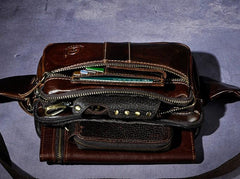 Cool Leather Mens Fanny Pack Waist Bag Hip Pack Belt Bag Bumbag for Men
