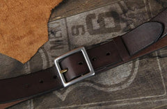 Genuine Leather Punk Rock Biker Trucker Mens Belt Men Black Coffee Belt for Men