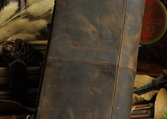 Cool Leather Mens Long Wallet Vintage Leather Long Wallet for Men - imessengerbags