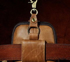 Mens Small Leather Holster Belt Case Belt Pouch Cell Phone Waist Pouch for Men - imessengerbags