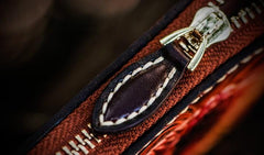 Handmade Leather Tooled Carp Mens Chain Biker Wallet Cool Leather Wallet Long Phone Wallets for Men