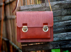 Handmade Vintage Coffee Leather Mens Camera Shoulder Bags Camera Messenger Bag for Men - imessengerbags