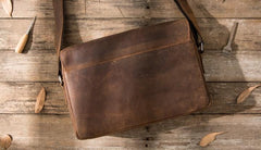 Cool Leather Coffee  Mens Messenger Bags Vintage Shoulder Bags  for Men