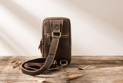 Cool Leather Mens Sling Bag Sling Shoulder Bags Sling Backpack for men - imessengerbags